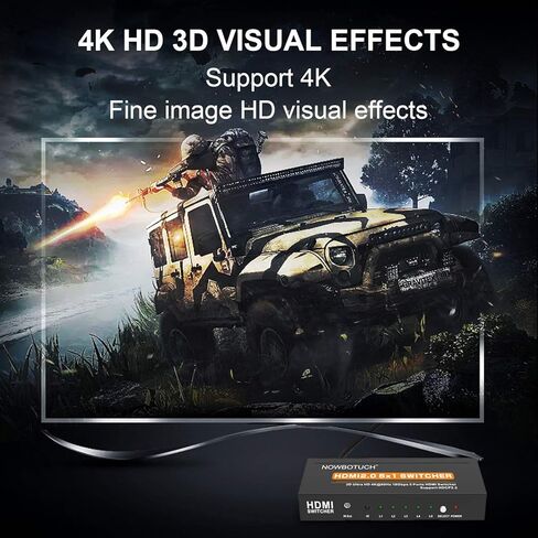 4K@60Hz 5x1 HDMI 2.0 Switch HDMI Selector Switch 5 Port HDR IR Remote 4Kx2K HDMI Selector Box 5 in 1 Out UHD 4K HDMI Switcher Support HDR 18Gps HDCP 2.2 Dolby Vision Ultra HD 3D 2160P 1080P in Kuwait