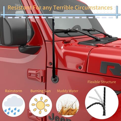 استبدال هوائي الشاحنة المرن مقاس 13 بوصة متوافق مع Toyota Tundra، Tacoma، Fj Cruiser، ملحق هوائي الراديو المرن المصمم لاستقبال راديو السيارة FM/AM in Saudi Arabia
