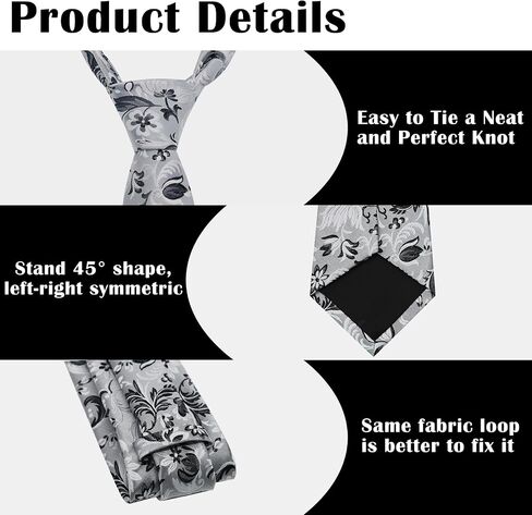 Mantieqingway Mens Ties Set Woven Silk Ties for Men and Pocket Square Cufflinks Stripes Plaid Necktie Business Wedding in Kuwait