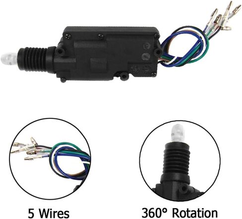 Universal Heavy Duty Power Door Lock Actuator, Car Motor Universal Heavy Duty High Power Door Lock Actuator, Car Door Lock Actuator, Motor Door Lock Actuator for Most 12V Vehicles, 5 Wires in Saudi Arabia