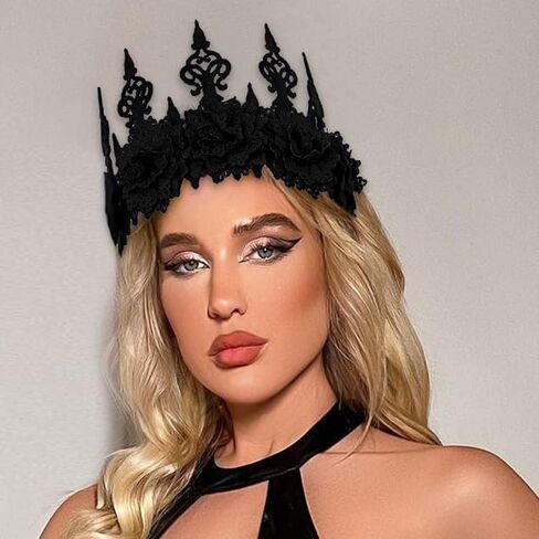 Aceorna Gothic Floral Headpiece Flower Crown Headband Rose Garland Crown Headdress Costume Hair Band for Cosplay Masquerade in Saudi Arabia