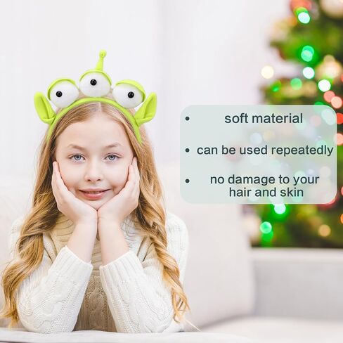Alien Headband, Three-eyed Alien Headband Women Hairband, Alien Party Cosplay Costume Head-wear Accessories for Adults and Children(Green, 1 Pack) in Saudi Arabia
