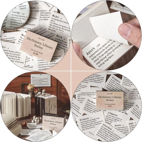 Dictionary Library Series Scrapbook Paper: 8 Books Word Themed Vintage Journaling Supplies Craft Paper for Writing DIY Travel Journal in Saudi Arabia