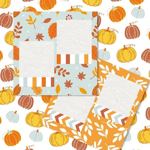 Whaline 40 Sheets Fall Pattern Paper Autumn Leaves Scrapbook Specialty Paper Double Sided Orange Blue Decorative Craft Paper For Thanksgiving DIY Card Making Photo Album Decor, 6 x 6 Inch in Saudi Arabia