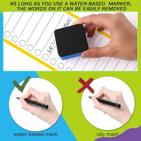Qilery 24 Pcs Magnetic Dry Erase Board Magnetic to Do List for Fridge 11.8" x 3.94'' Magnetic Notepads Magnetic Whiteboard for Grocery Kitchen Refrigerator Message in Saudi Arabia