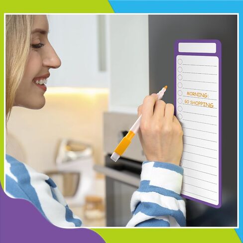 Qilery 24 Pcs Magnetic Dry Erase Board Magnetic to Do List for Fridge 11.8" x 3.94'' Magnetic Notepads Magnetic Whiteboard for Grocery Kitchen Refrigerator Message in Saudi Arabia
