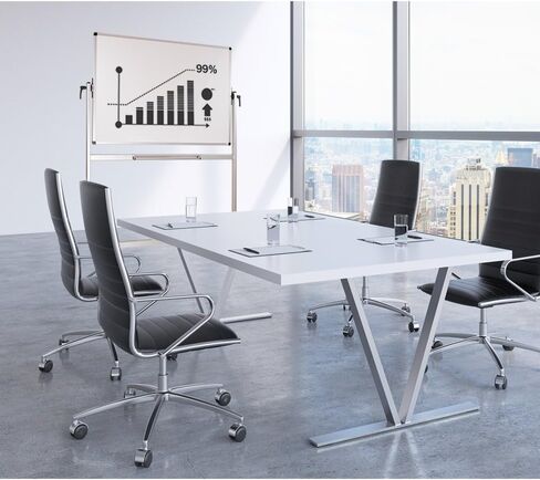 Lockways Reversible Magnetic Mobile Whiteboard, 48 x 36 Inch Double Sided Dry Erase Whiteboard, Anti-Scratch Aluminum Frame in Saudi Arabia