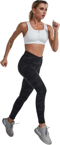 Womens 2 Pack High Impact Sports Bra - Zip Front - Wirefree and Removable Pads - Racerback Yoga Sports Tank Top in Saudi Arabia
