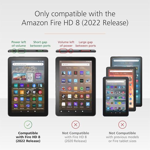 Made for Amazon Clear Case & Glass Screen Protector, for Fire HD 8 Tablet (2022 Release) | Clear in Saudi Arabia