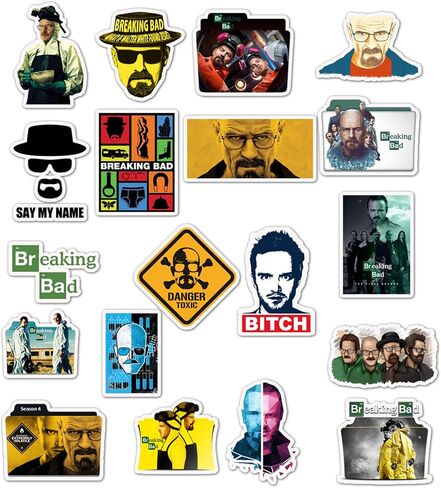 50 قطعة من ملصقات بضائع برنامج تلفزيوني Breaking Bad، مجموعة من الملصقات - ملصقات الفينيل المقتبسة المضحكة لأجهزة الكمبيوتر المحمول وزجاجات المياه والهاتف وأجهزة الكمبيوتر وخوذة الجيتار هدية للأطفال والمراهقين والبالغين (Breaking Bad) in Kuwait