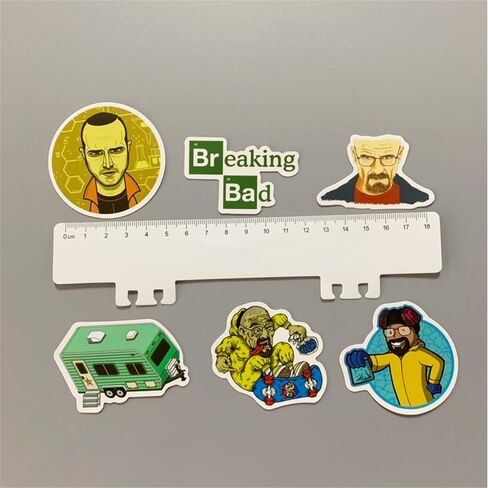 50 قطعة من ملصقات بضائع برنامج تلفزيوني Breaking Bad، مجموعة من الملصقات - ملصقات الفينيل المقتبسة المضحكة لأجهزة الكمبيوتر المحمول وزجاجات المياه والهاتف وأجهزة الكمبيوتر وخوذة الجيتار هدية للأطفال والمراهقين والبالغين (Breaking Bad) in Kuwait