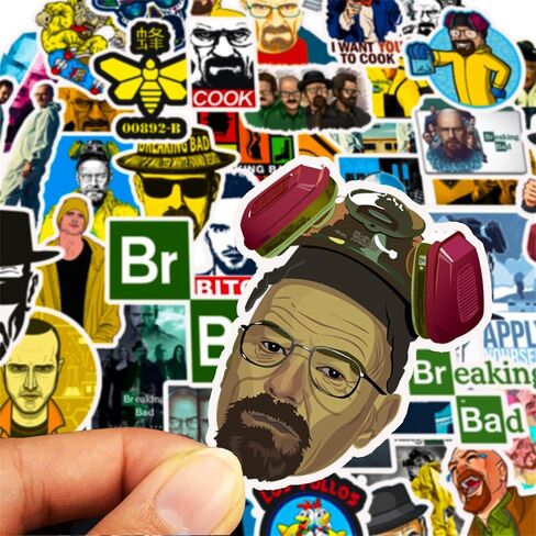 50 قطعة من ملصقات بضائع برنامج تلفزيوني Breaking Bad، مجموعة من الملصقات - ملصقات الفينيل المقتبسة المضحكة لأجهزة الكمبيوتر المحمول وزجاجات المياه والهاتف وأجهزة الكمبيوتر وخوذة الجيتار هدية للأطفال والمراهقين والبالغين (Breaking Bad) in Kuwait