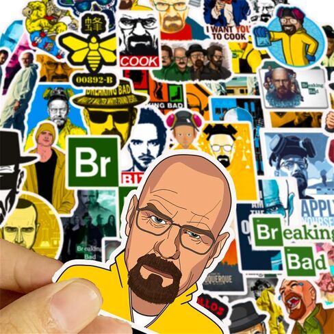 50 قطعة من ملصقات بضائع برنامج تلفزيوني Breaking Bad، مجموعة من الملصقات - ملصقات الفينيل المقتبسة المضحكة لأجهزة الكمبيوتر المحمول وزجاجات المياه والهاتف وأجهزة الكمبيوتر وخوذة الجيتار هدية للأطفال والمراهقين والبالغين (Breaking Bad) in Kuwait