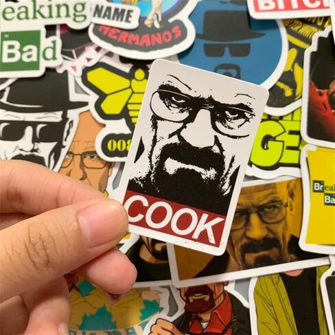 50 قطعة من ملصقات بضائع برنامج تلفزيوني Breaking Bad، مجموعة من الملصقات - ملصقات الفينيل المقتبسة المضحكة لأجهزة الكمبيوتر المحمول وزجاجات المياه والهاتف وأجهزة الكمبيوتر وخوذة الجيتار هدية للأطفال والمراهقين والبالغين (Breaking Bad) in Kuwait