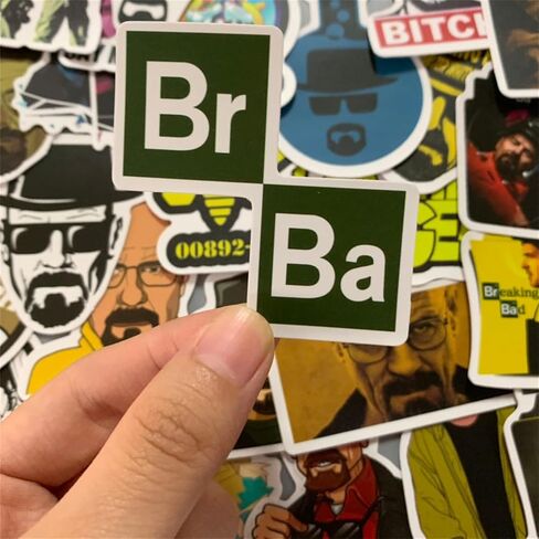 50 قطعة من ملصقات بضائع برنامج تلفزيوني Breaking Bad، مجموعة من الملصقات - ملصقات الفينيل المقتبسة المضحكة لأجهزة الكمبيوتر المحمول وزجاجات المياه والهاتف وأجهزة الكمبيوتر وخوذة الجيتار هدية للأطفال والمراهقين والبالغين (Breaking Bad) in Kuwait