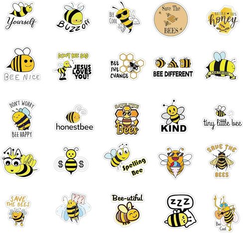 50 عبوة من ملصقات زجاجات مياه النحل، ملصقات النحل التحفيزية اللطيفة الملهمة للأطفال والمراهقين والبالغين، ملصقات مقاومة للماء من الفينيل كاواي لأجهزة الكمبيوتر المحمول، لوح التزلج، الجيتار، حقيبة السفر، الهاتف in Kuwait