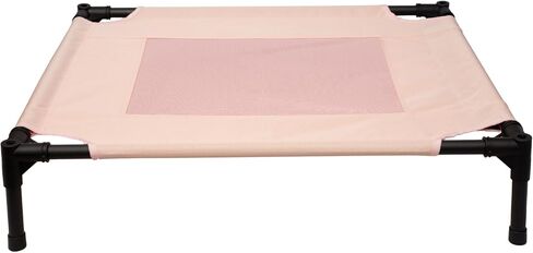 Small Elevated Dog Bed Outdoor Waterproof,Lifted Dog Cot Bed with Washable & Breathable Mesh,Raised Pet Hammock Bed with No-Slip Rubber Feet for Indoor & Outdoor Use,Pink,24 * 18 * 7 inches in Saudi Arabia