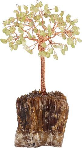 mookaitedecor Natural Citrine Crystal Tree on Amber Calcite Cluster Base Feng Shui Money Tree Ornament for Home Office Table Decor in Saudi Arabia