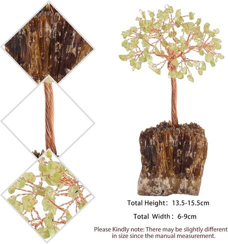 mookaitedecor Natural Citrine Crystal Tree on Amber Calcite Cluster Base Feng Shui Money Tree Ornament for Home Office Table Decor in Saudi Arabia