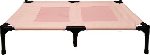 Small Elevated Dog Bed Outdoor Waterproof,Lifted Dog Cot Bed with Washable & Breathable Mesh,Raised Pet Hammock Bed with No-Slip Rubber Feet for Indoor & Outdoor Use,Pink,24 * 18 * 7 inches in Saudi Arabia