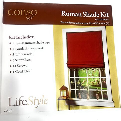 طقم الظل الروماني يناسب Windows بحد أقصى 36 بوصة عرض × 54 بوصة طول أو 48 بوصة عرض × 60 بوصة طول (مجموعة الظل الروماني 36 بوصة عرض × 54 بوصة طول) in Kuwait