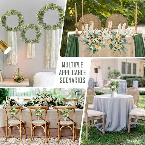 100 Pcs 4 Kinds Artificial Eucalyptus Stems, Mixed Faux Greenery Stems Fake Silver Dollar Eucalyptus Leaves Stems Bulk Babys Breath for DIY Bouquet Centerpieces in Saudi Arabia