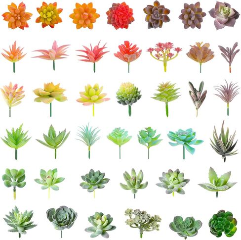 40 Pieces Artificial Succulent Plants Faux Succulents Realistic Fake Succulents Unpotted Mini Succulents for DIY Garden Home Office Indoor Decor in Saudi Arabia