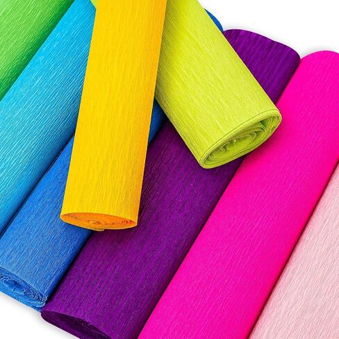 Whaline 14Pcs Crepe Paper Rolls 101.7Ft Rainbow Color Party Wide Streamers Assorted Colors Crepe Paper Roll Decorative Craft Streamer for DIY Gift Wrapping Paper Crafts Room Wall Decoration in Saudi Arabia