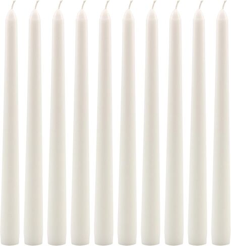 Stonebriar Tall 10" White Unscented Dripless 10 Count Taper Candles, 7 Hour Burn Time in Saudi Arabia