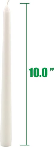 Stonebriar Tall 10" White Unscented Dripless 10 Count Taper Candles, 7 Hour Burn Time in Saudi Arabia