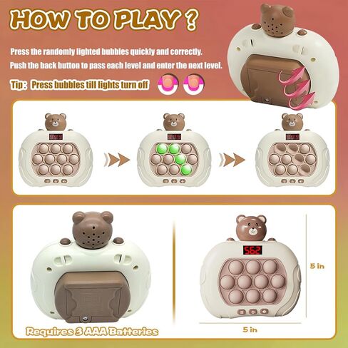 Upgraded Fast Push Game Popping Fidget Toys for Kids, Funny Toys with LED Screen for Kids 3-12, Birthday Gifts for Girls and Boys Bubble Stress,Handheld Puzzle Game Sensory Toys (Astronaut) in Kuwait