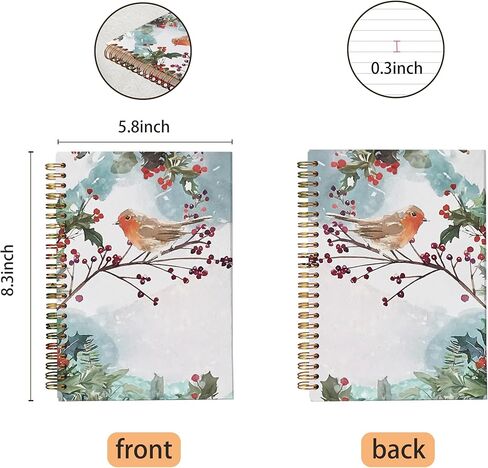 الشتاء أرنب الأرنب مجلة دفتر، هدايا دفتر لعيد الميلاد، هدايا الأرنب لمحبي الأرنب، هدايا لمحبي الأرانب، كتابة دفتر دوامة 5.5x8.3 in Kuwait