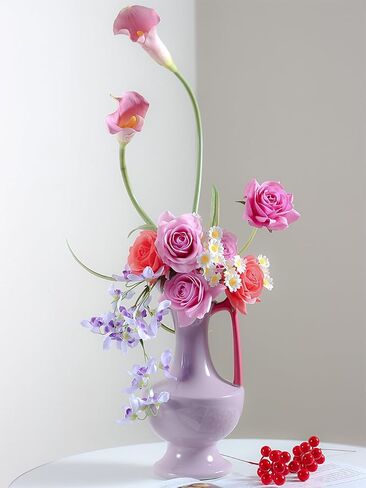 Ceramic Flower Vase,Retro Vase,Decor for Family,Living Room,Office,Reception Room,Restaurant,etc,Unique Gift in Saudi Arabia