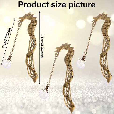 3 Pcs Retro Glow in The Dark Book Mark Dragon Luminous Bookmark by OBANGONG in Saudi Arabia