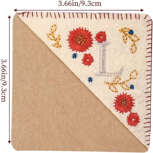Embroidered Corner Bookmark - DIY Custom Bookmarks with 26 Letters Felt Triangle Design - Embroidered and Handcrafted for Your Reading Pleasure (Fall, Q) in Saudi Arabia