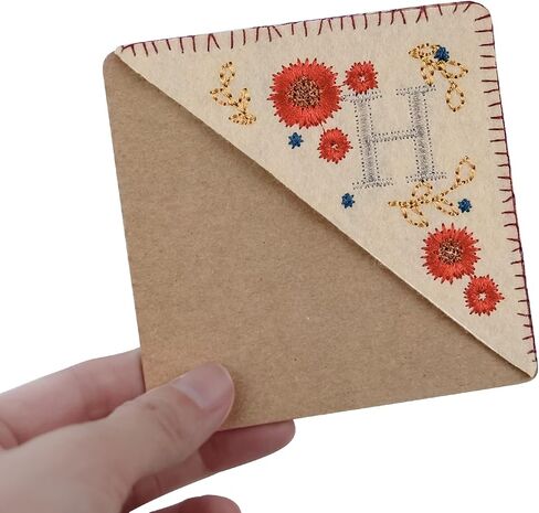 Embroidered Corner Bookmark - DIY Custom Bookmarks with 26 Letters Felt Triangle Design - Embroidered and Handcrafted for Your Reading Pleasure (Fall, Q) in Saudi Arabia