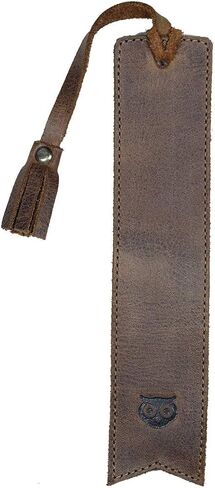 Hide & Drink, Bookmark w/Tassel, Pagemarker for Bookworms, Accessory for Readers, Writers, Classic Bookmark, Full Grain Leather, Handmade, Bourbon Brown in Kuwait