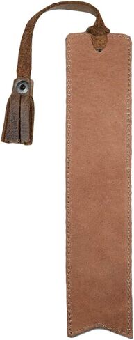 Hide & Drink, Bookmark w/Tassel, Pagemarker for Bookworms, Accessory for Readers, Writers, Classic Bookmark, Full Grain Leather, Handmade, Bourbon Brown in Kuwait