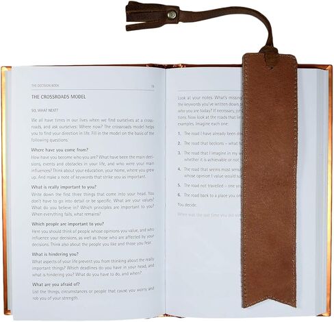 Hide & Drink, Bookmark w/Tassel, Pagemarker for Bookworms, Accessory for Readers, Writers, Classic Bookmark, Full Grain Leather, Handmade, Bourbon Brown in Kuwait