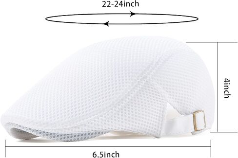 Lanzom Men's Breathable Mesh Summer Hat Adjustable Newsboy Beret Ivy Cap Cabbie Flat Cap Gatsby Driving Hunting Hats in Saudi Arabia
