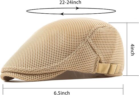 Lanzom Men's Breathable Mesh Summer Hat Adjustable Newsboy Beret Ivy Cap Cabbie Flat Cap Gatsby Driving Hunting Hats in Saudi Arabia