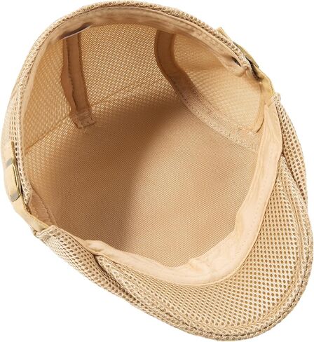 Lanzom Men's Breathable Mesh Summer Hat Adjustable Newsboy Beret Ivy Cap Cabbie Flat Cap Gatsby Driving Hunting Hats in Saudi Arabia