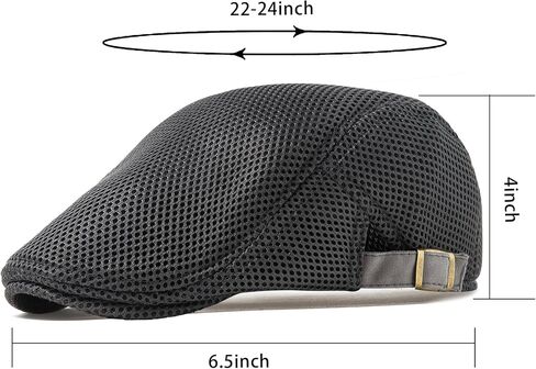 Lanzom Men's Breathable Mesh Summer Hat Adjustable Newsboy Beret Ivy Cap Cabbie Flat Cap Gatsby Driving Hunting Hats in Saudi Arabia