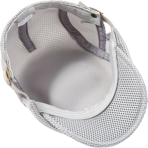 Lanzom Men's Breathable Mesh Summer Hat Adjustable Newsboy Beret Ivy Cap Cabbie Flat Cap Gatsby Driving Hunting Hats in Kuwait