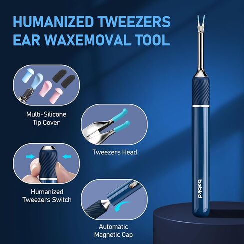 Ear Wax Removal Kit，3-in-1 Ear Wax Removal Tool with Camera, Ear Pick & Tweezers Mode, 1000W Ear Scope for Precision Earwax Removal，12 Ear Scoop Ear Tips Replacement Base Storage （N5pro） in Saudi Arabia