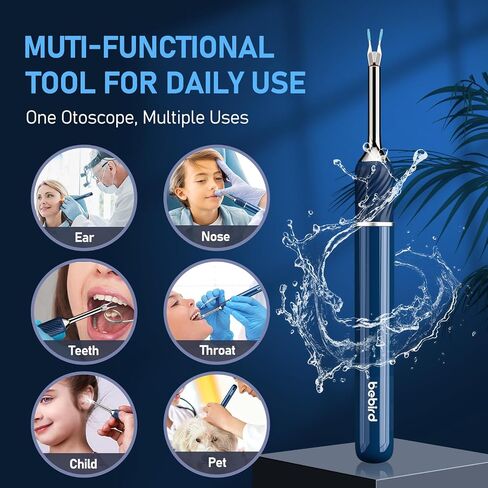 Ear Wax Removal Kit，3-in-1 Ear Wax Removal Tool with Camera, Ear Pick & Tweezers Mode, 1000W Ear Scope for Precision Earwax Removal，12 Ear Scoop Ear Tips Replacement Base Storage （N5pro） in Saudi Arabia