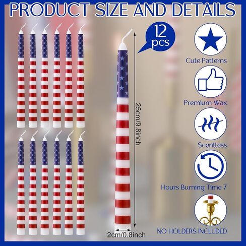 12 Pcs Christmas Taper Candles 10 Inch Tall Red and White Stripes Candles Long Burning Candles Christmas Decoration Christmas Candle for Christmas Dinner Xmas Party Table Decoration in Saudi Arabia