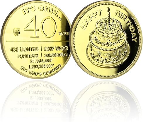 CHURYUML 40th Birthday Gifts for Women or Men Happy 40th Birthday Coin Unique 40 Year Old Gift Ideas Lucky Commemorative Coins for Mom Dad Friends Sisters Brothers in Saudi Arabia