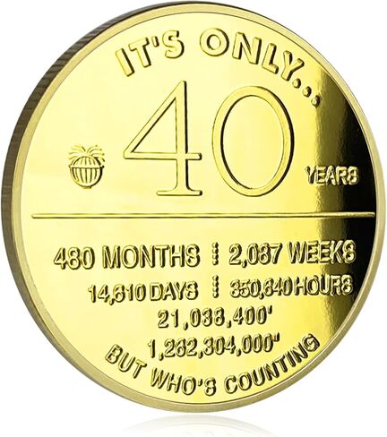 CHURYUML 40th Birthday Gifts for Women or Men Happy 40th Birthday Coin Unique 40 Year Old Gift Ideas Lucky Commemorative Coins for Mom Dad Friends Sisters Brothers in Saudi Arabia