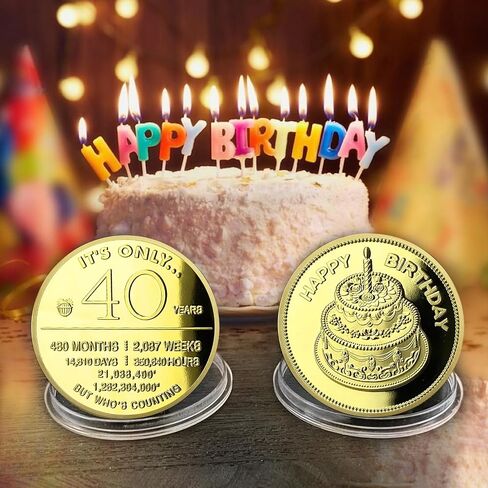 CHURYUML 40th Birthday Gifts for Women or Men Happy 40th Birthday Coin Unique 40 Year Old Gift Ideas Lucky Commemorative Coins for Mom Dad Friends Sisters Brothers in Saudi Arabia